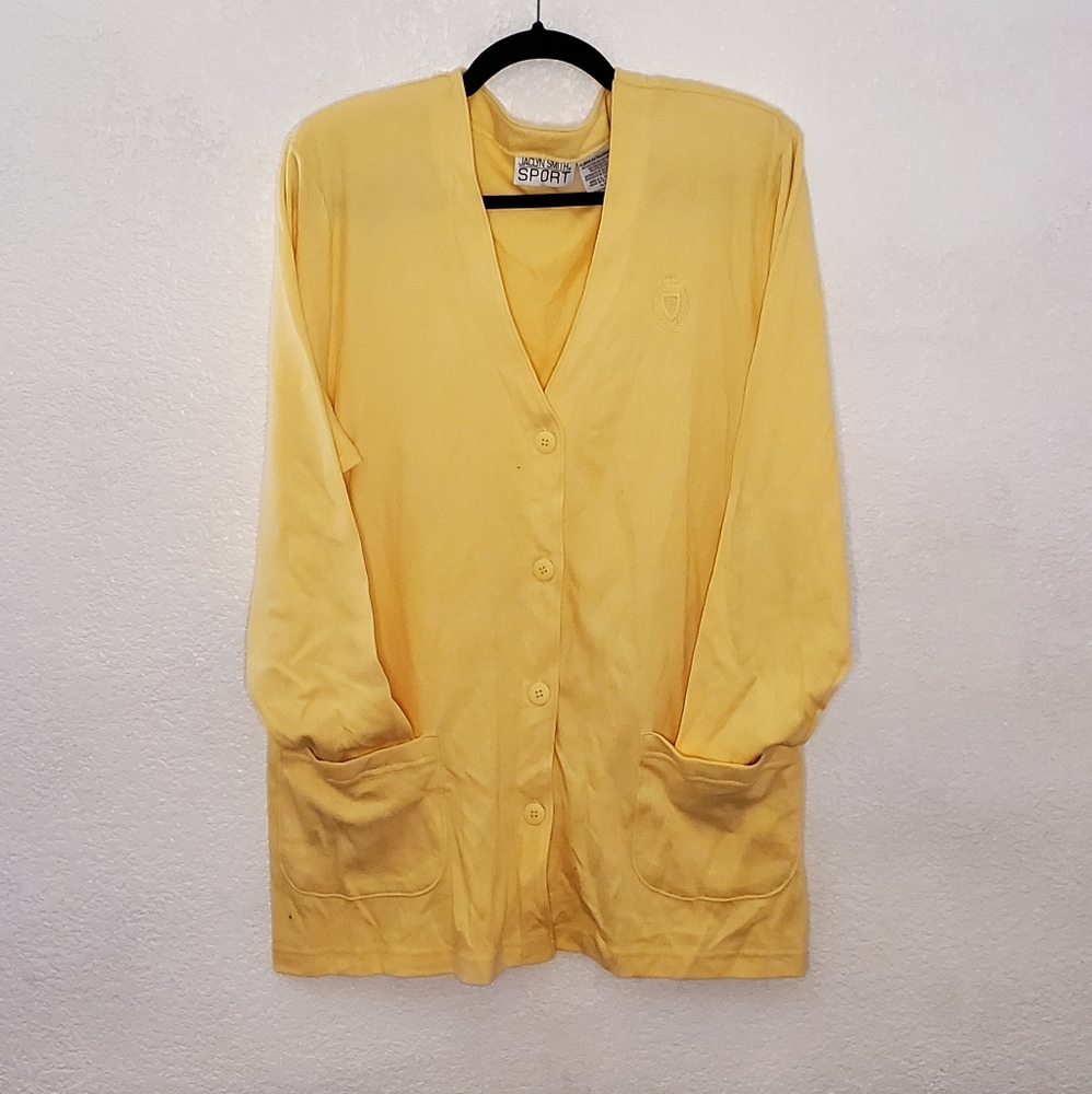 Jaclyn Smith Oversized Cardigan with Shoulder Pads